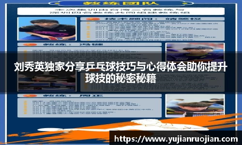 刘秀英独家分享乒乓球技巧与心得体会助你提升球技的秘密秘籍